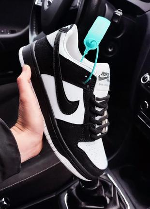 Жіночі 🙋‍♀️, або підліткові 👨‍👩‍👦‍👦 кросівки замша кросівки nike sb dunk чорні з білим🔥