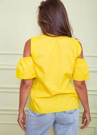 Блуза с рюшем желтая4 фото