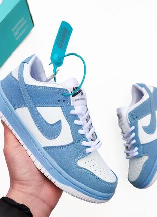 Женские 🙋‍♀️, или подростковые 👨‍👩‍👦‍👦 кроссовки замша голубой кроссовки nike sb dunk с белым🔥