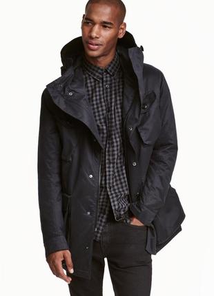 Демисезонная куртка парка h&m parka jacket black