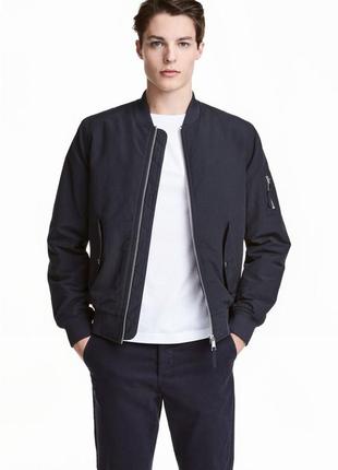 Якісна куртка бомбер h&m padded bomber jacket blue