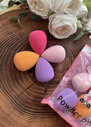 4 шт набір спонж губка для макіяжу бьюті спонжі крапля спонж губки капля набор probeauty