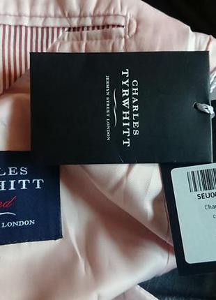 Брендовий фірмовий англійський котоновий піджак charles tyrwhitt,оригінал,новий з бірками,розмір 42l.анг.5 фото