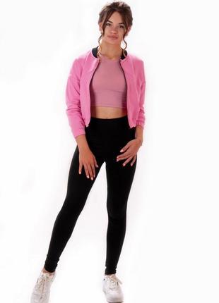 Базовые черные лосины, спортивные лосины леггинсы, хлопковые лосины черные