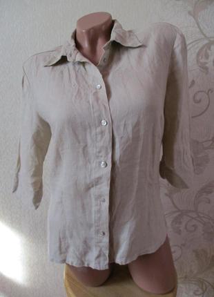 Сорочка/блуза льняна/льон/бежева/s-m