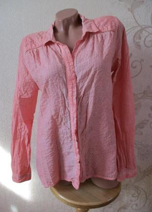Рубашка/блуза коралловая/персиковая/вискоза/ m-l