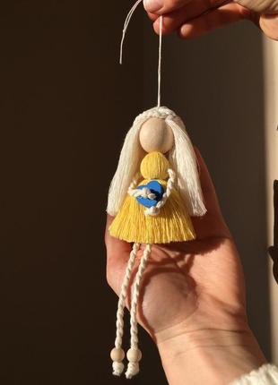 Куколка макраме. куколка украиночка. патриотическая куколка. ангел ручной работы. ангелочек