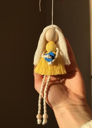 Куколка макраме. куколка украиночка. патриотическая куколка. ангел ручной работы. ангелочек