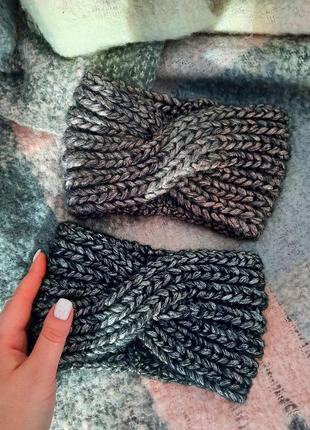 В'язана пов'язка чалма на голову