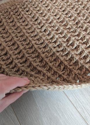 Небольшой джутовый плетеный коврик. вязаный ковер для ванной комнаты.