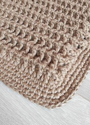 Небольшой джутовый плетеный коврик. вязаный ковер для ванной комнаты.