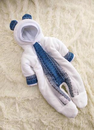 Комплект одежды для новорожденных мальчиков демисезонный, принт + вышивка4 фото