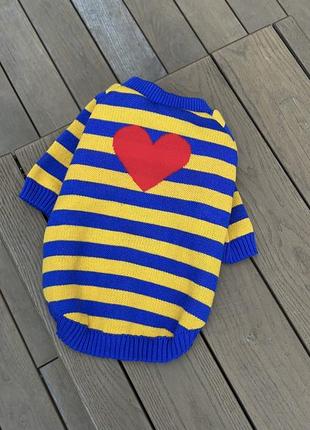 Светр для котів і собак серце натуральний одяг для собак