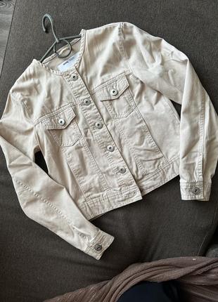 Джинсова рубашка жіноча бежева sinsay s жакет