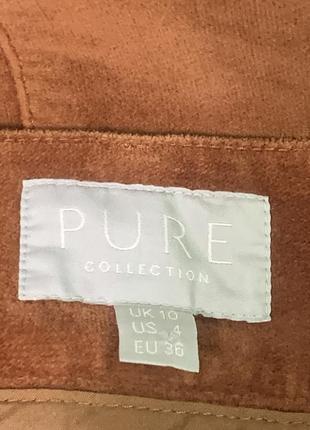 Трендовая терракотовая теплая юбка миди под замш pure collection  размер 10/ m8 фото