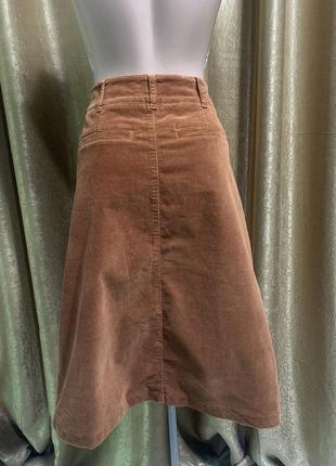 Трендовая терракотовая теплая юбка миди под замш pure collection  размер 10/ m3 фото