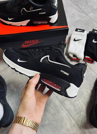 Кроссовки мужские nike air max 90 black white4 фото