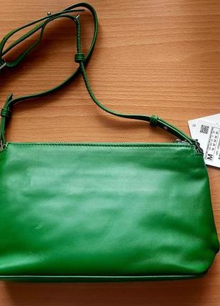 Шкіряна сумка ярко зеленого коліру