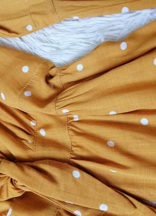 Гарна блуза горох з натуральної тканини пишний рукав волан красивая блуза горох из натуральной ткани6 фото