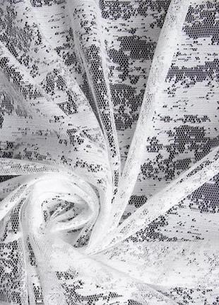 Тюль мармур жакард білий