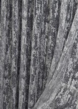 Тюль мармур жакард сірий сріблястий графітовий2 фото