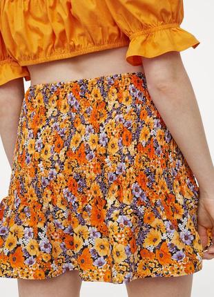 Мини юбка в цветочный принт h&amp;m3 фото