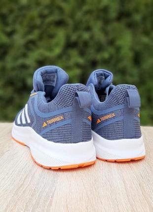 Чоловічі літні кросівки adidas terrex сірі з оранжевим модні кросівки адідас терекс чудової якості4 фото