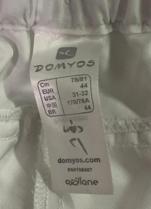 Спортивные летние белые брюки domyos на кулисе внизу размер 44/ xl -2xl7 фото