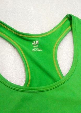 Классный спортивный топ майка для фитнеса бега спорта йоги ярко зеленая от h&m l3 фото