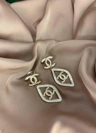 Брендові сережки гвоздик із логотипом позолота цирконій ромб5 фото