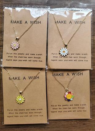 Детские кулончики подвески цепочки для девочек девочки цветочки эмаль
