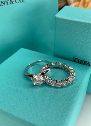 Брендовое двойное кольцо тиффани , серебро 925 пробы. люкс качество6 фото