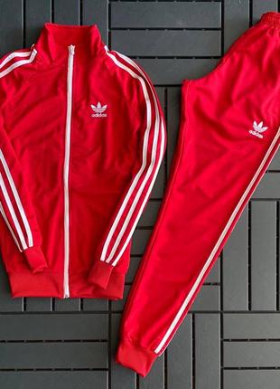 Спортивный костюм adidas красный / брендовые мужские костюмы адидас