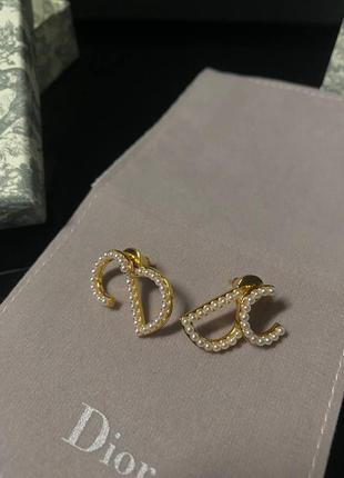 Брендовые серьги позолота, с. жемчугом