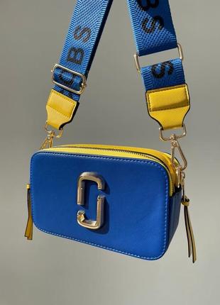 Сумка marc jacobs the snapshot yellow blue8 фото