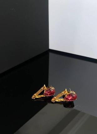 Брендовые серьги позолота, люкс качество