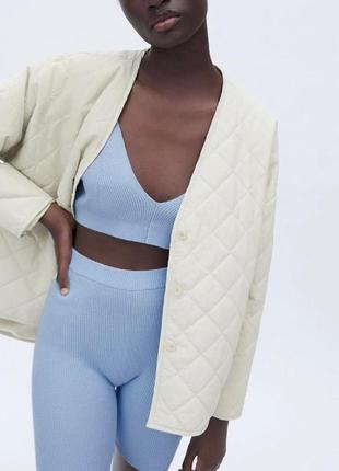 Куртка бомбер стеганая легкая курточка zara оригинал