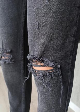 Чорні стрейчеві рвані джинси miele premium jeans9 фото