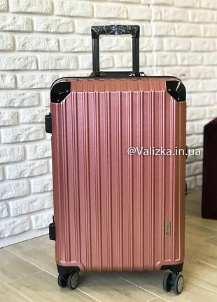 Качество! франция! чемодан из поликарбоната пластиковый чемодан средний розовое золото