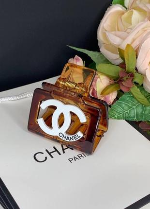 Мінікраб для волосся брендовий бурштиновий із логотипом