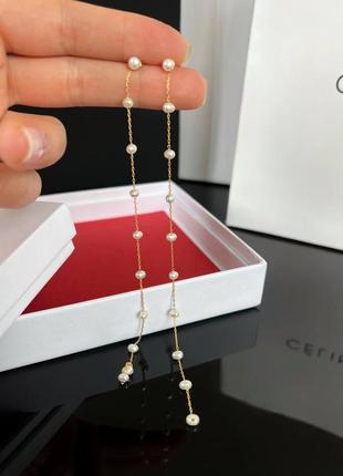 Сережки селін ніжне прикрашання, виготовлені зі срібла 925 проби з позолотою.