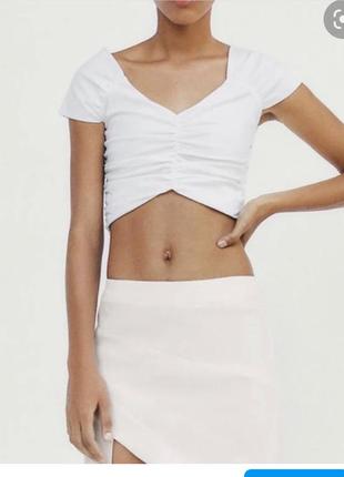 Белый топ zara на подкладе
