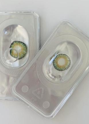 Лінзи контактні для очей кольорові зелені натуральні fresh look green5 фото