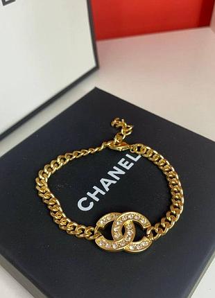 Брендовий браслет ланцюг із логотипом, позолота 18 к