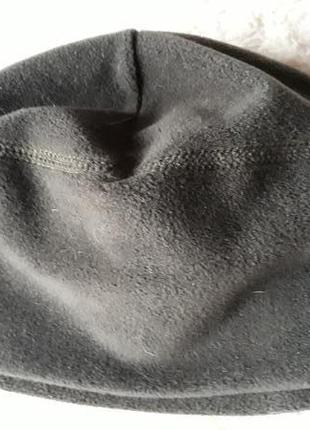 Флисовая теплая шапка цвет хаки