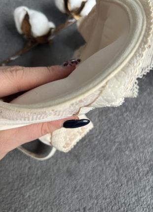 Бюстгальтер зефир с кружевом бежевый 3d тройной пуш ап супер 80cd 85cd 90cd лифчик с...