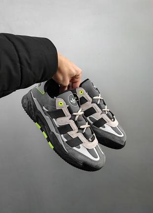 Мужские замшевые кроссовки adidas niteball. цвет серый