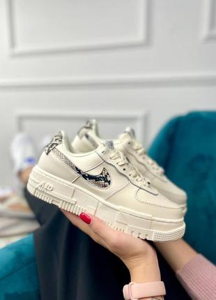 Кроссовки nike air force 1 pixel beige snake