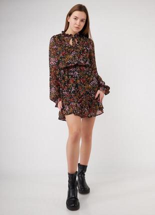 Платье шифоновое в цветочный принт