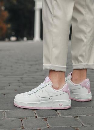 Женские кроссовки nike air force 1 white pink 5 скидка sale / smb